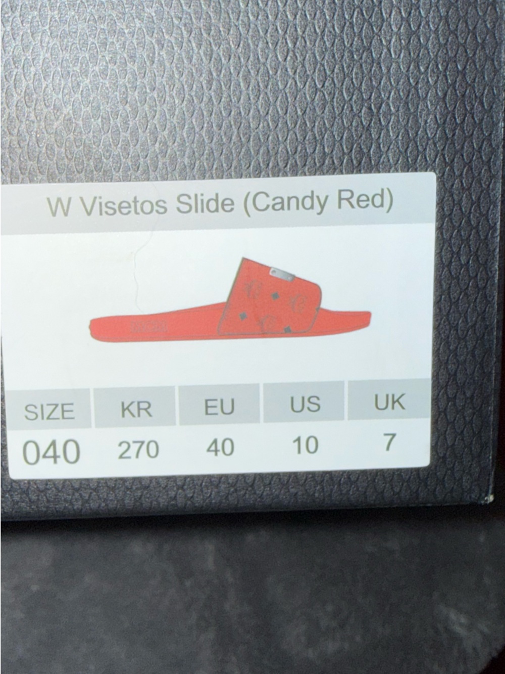 MCM Candy Red Logo Slide Sandals - Picture 4 of 5